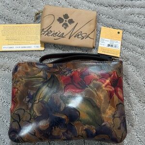 Patricia Nash Cassini Sienna Sunset Floral Wristlet EUC